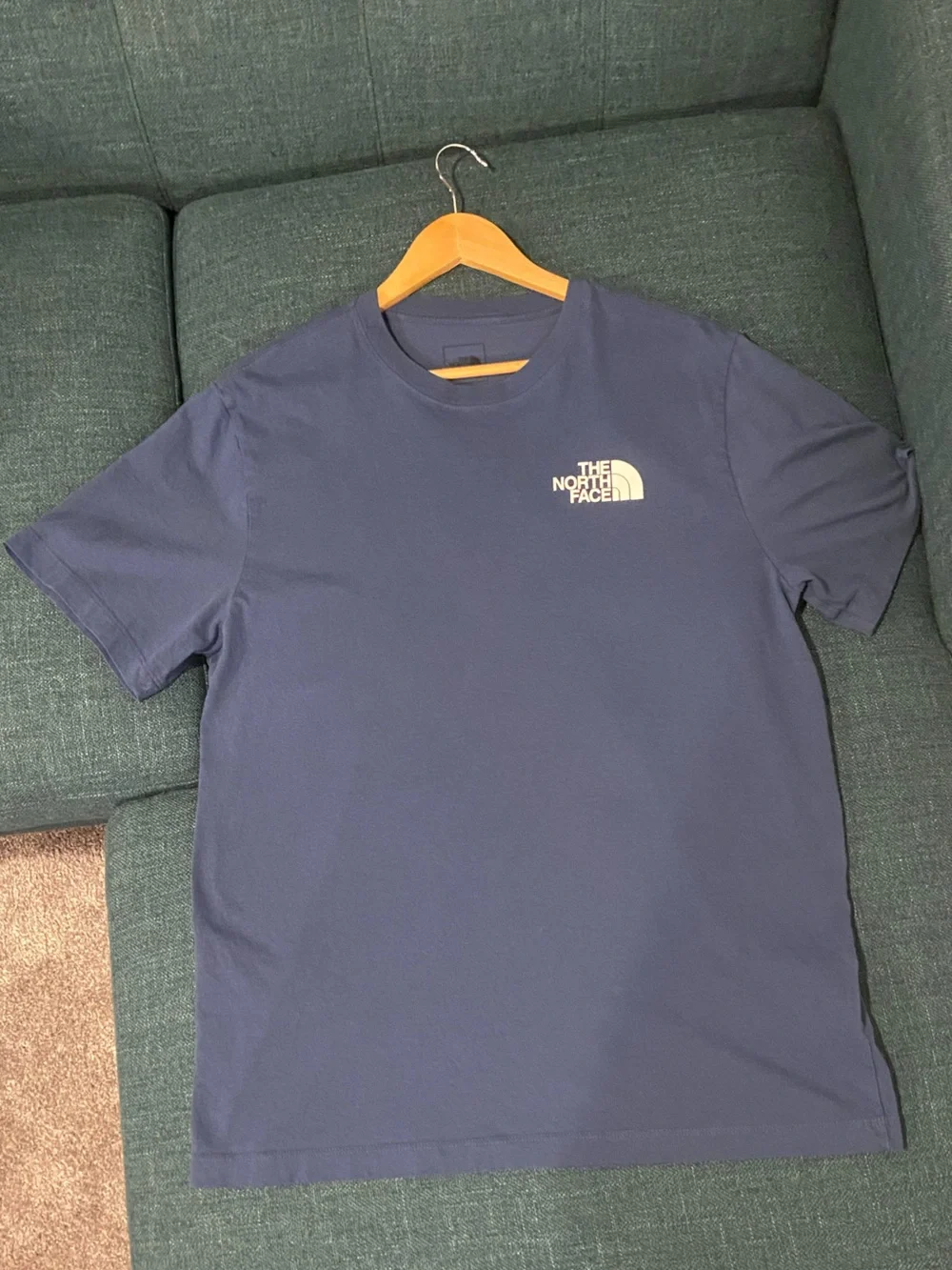 The North Face Men's Short Sleeve Logo Tee in Navy Blue